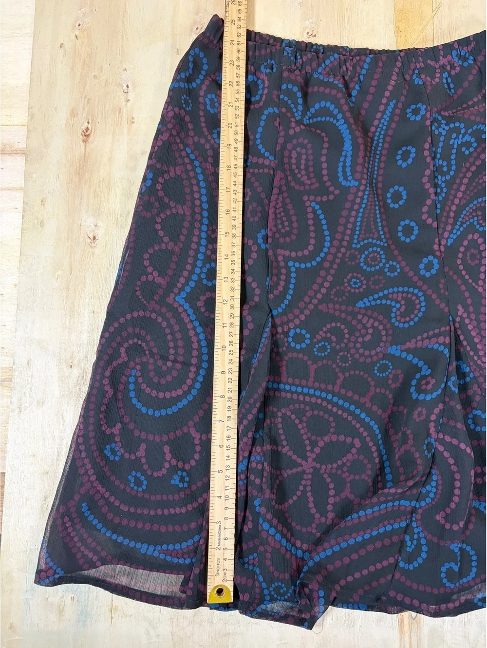 Vintage 90s Sag Harbor Paisley Midi Skirt - Boho Teal Pattern Petite Small